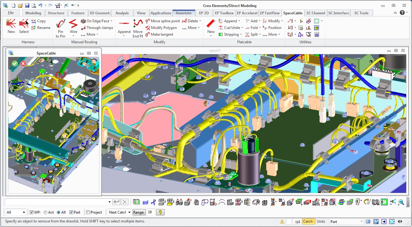 Features of the new version of 3D CAD Wiring and Harness solution "SpaceCable" for PTC Creo